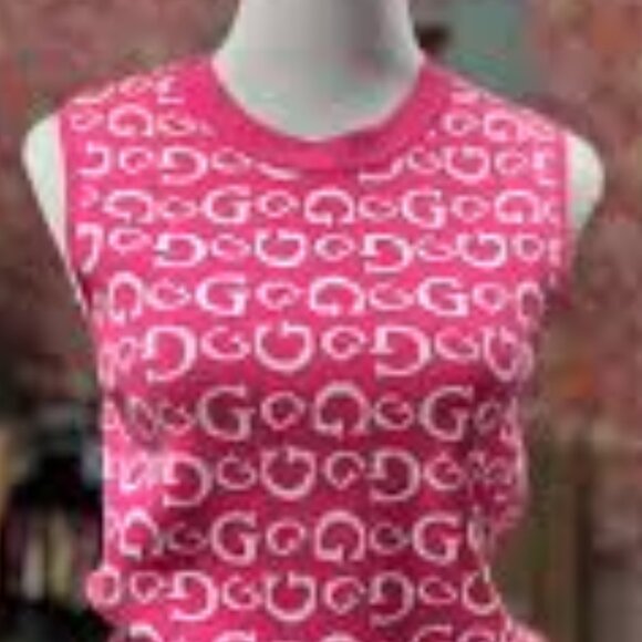 GUESS Pink 🩷🩷🤍🤍Sleeveless Top - Picture 4 of 4